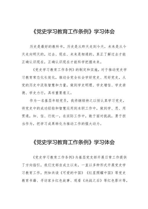 支部书记学习《党史学习教育工作条例》心得体会7篇.docx