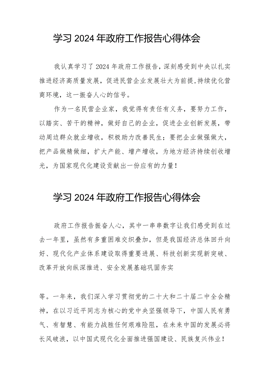党员干部观看李强总理作2024年政府工作报告的学习体会35篇.docx_第3页