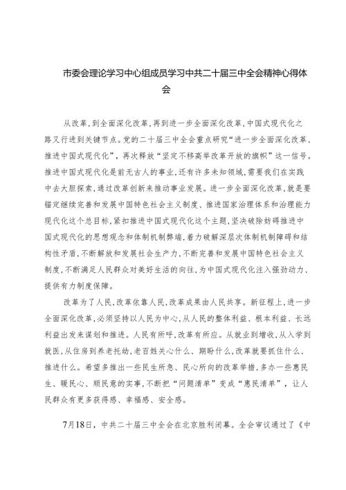 市委会理论学习中心组成员学习中共二十三中全会精神心得体会7篇（精选版）.docx