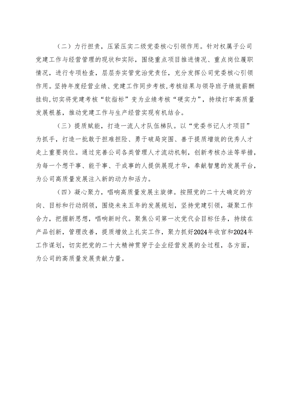 2024年公司党委党建工作总结(10篇集合).docx_第3页