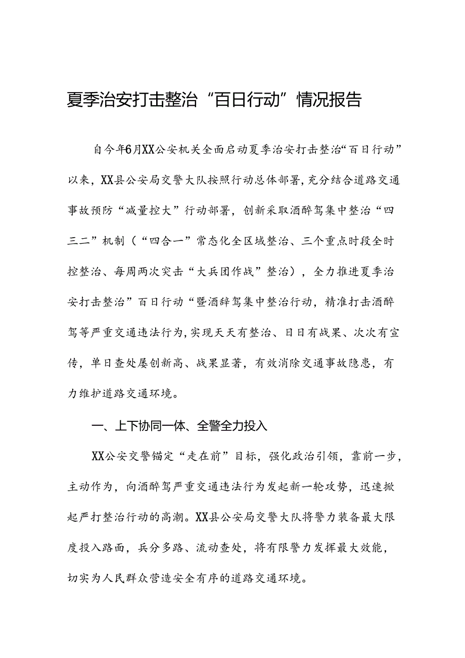 十二篇公安2024年夏季治安打击整治“百日行动”情况总结报告(1).docx_第1页