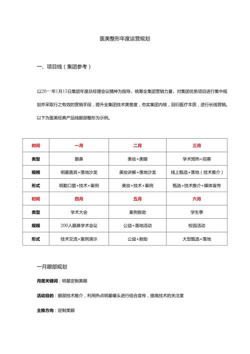 医美整形医院运营计划方案细则.docx