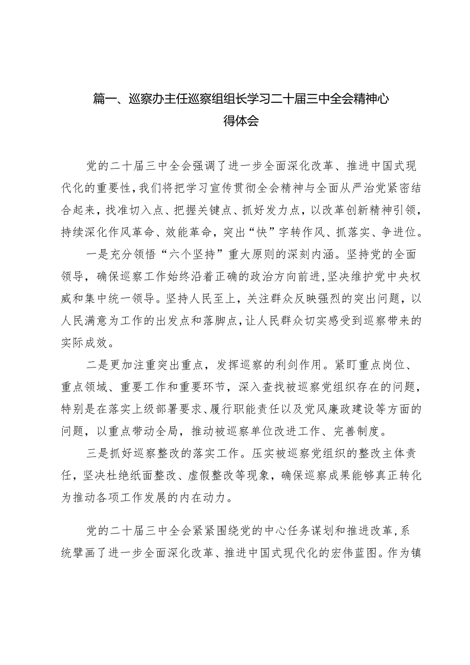 巡察办主任巡察组组长学习二十三中全会精神心得体会（共12篇选择）.docx_第2页