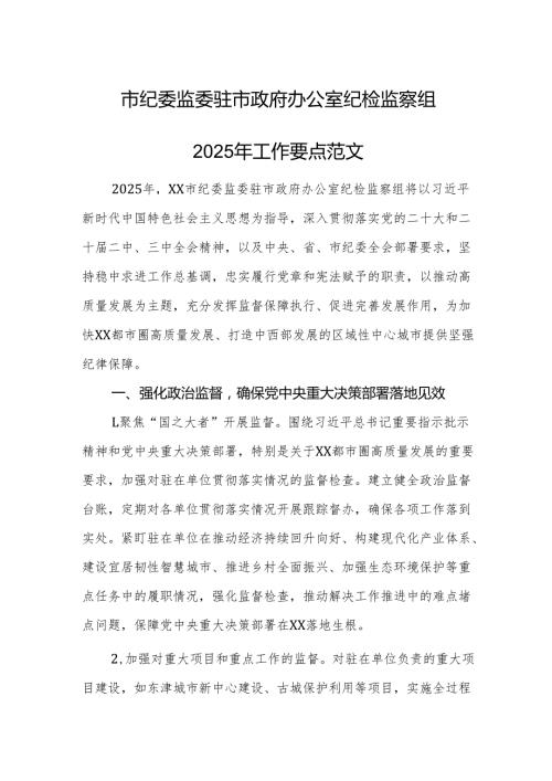 纪检监察组2025年工作要点范文参考.docx