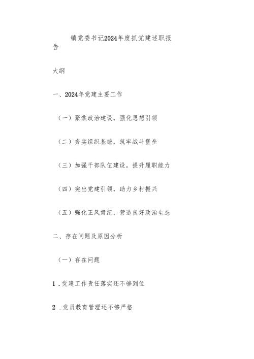镇党委书记2024抓党建述职报告.docx