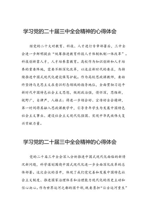 2024年学习党的二十三中全会精神的心得体会汇编50篇.docx