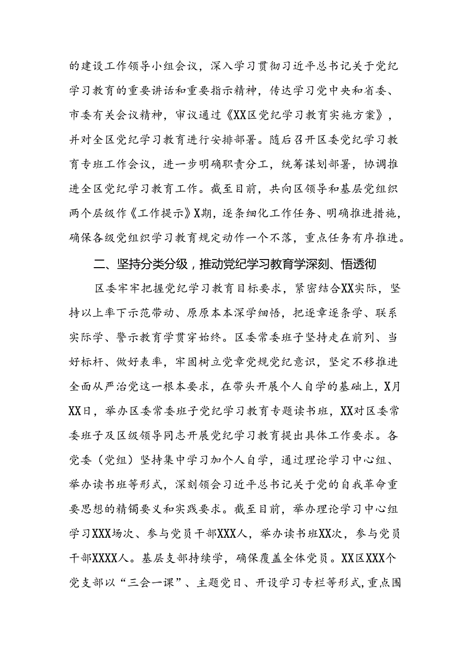 学习贯彻2024年党纪学习教育的情况报告11篇.docx_第3页