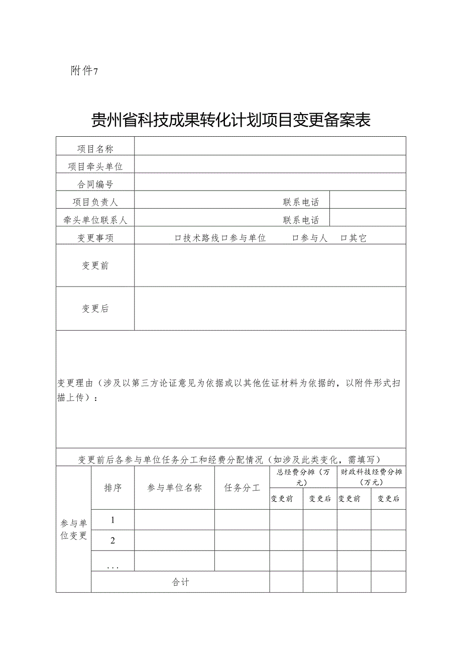 贵州省科技成果转化计划项目变更备案表.docx_第1页