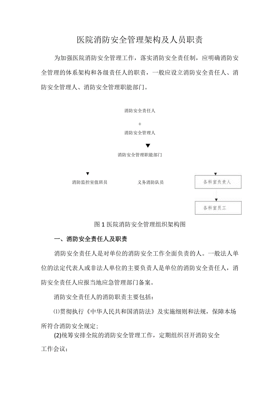 医院消防安全管理架构及人员职责.docx_第1页
