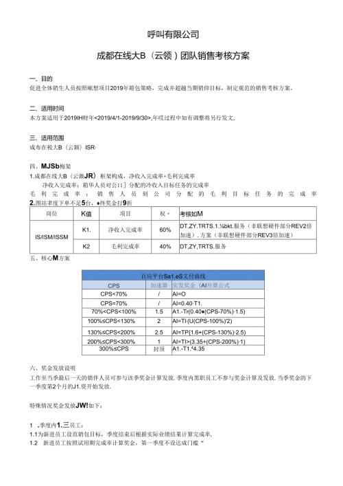 财年联想成都在线大B（云领）团队销售考核方案.docx