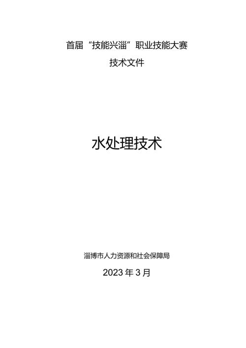 首“技能兴淄”职业技能大赛技术文件水处理技术.docx
