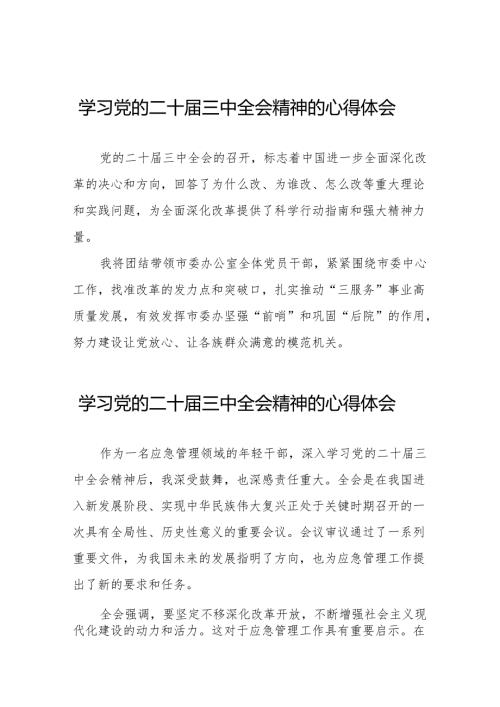 学习贯彻党的二十三中全会精神的心得体会简短交流发言材料样本32篇.docx