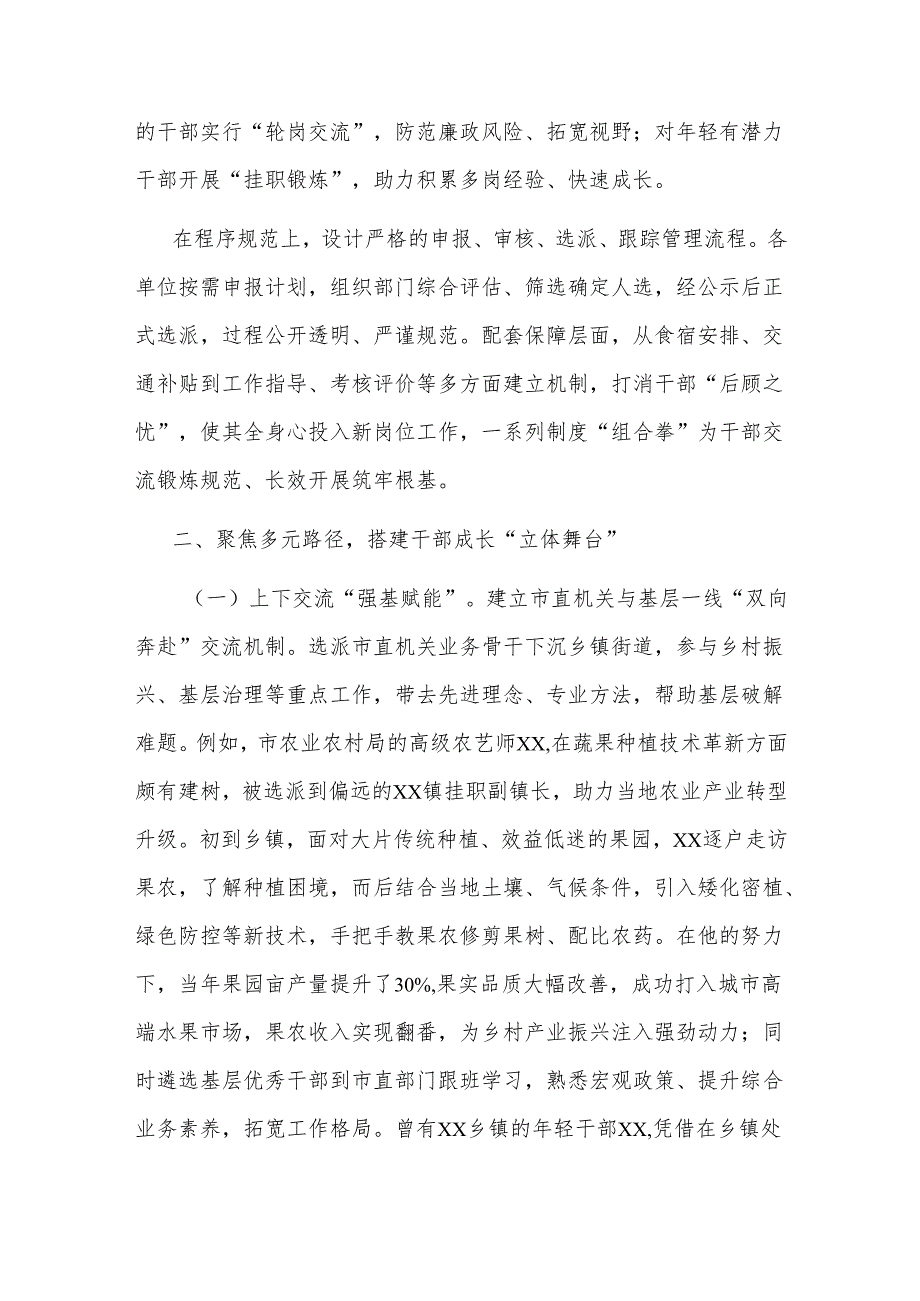 在2024年全市干部交流锻炼工作推进会上的典型发言(1).docx_第2页