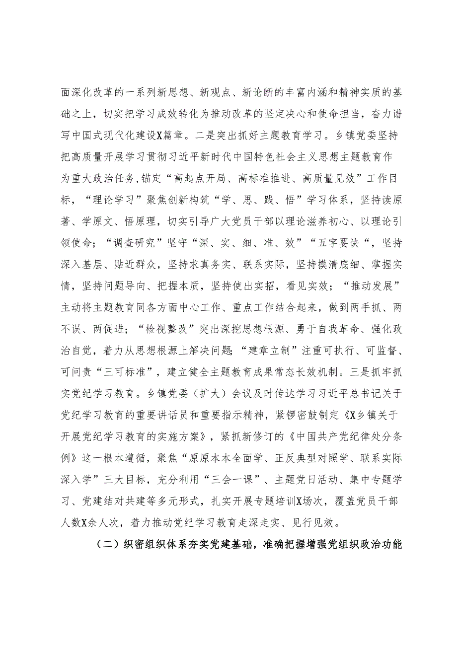乡镇2024年党建工作总结和2025年党建工作计划.docx_第2页