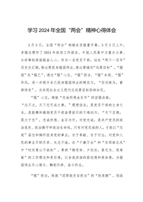 (36篇)2024年全国两会心得体会.docx