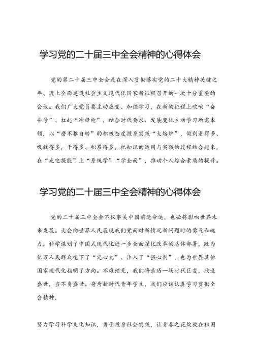 学习党的二十三中全会精神的心得体会三十篇.docx