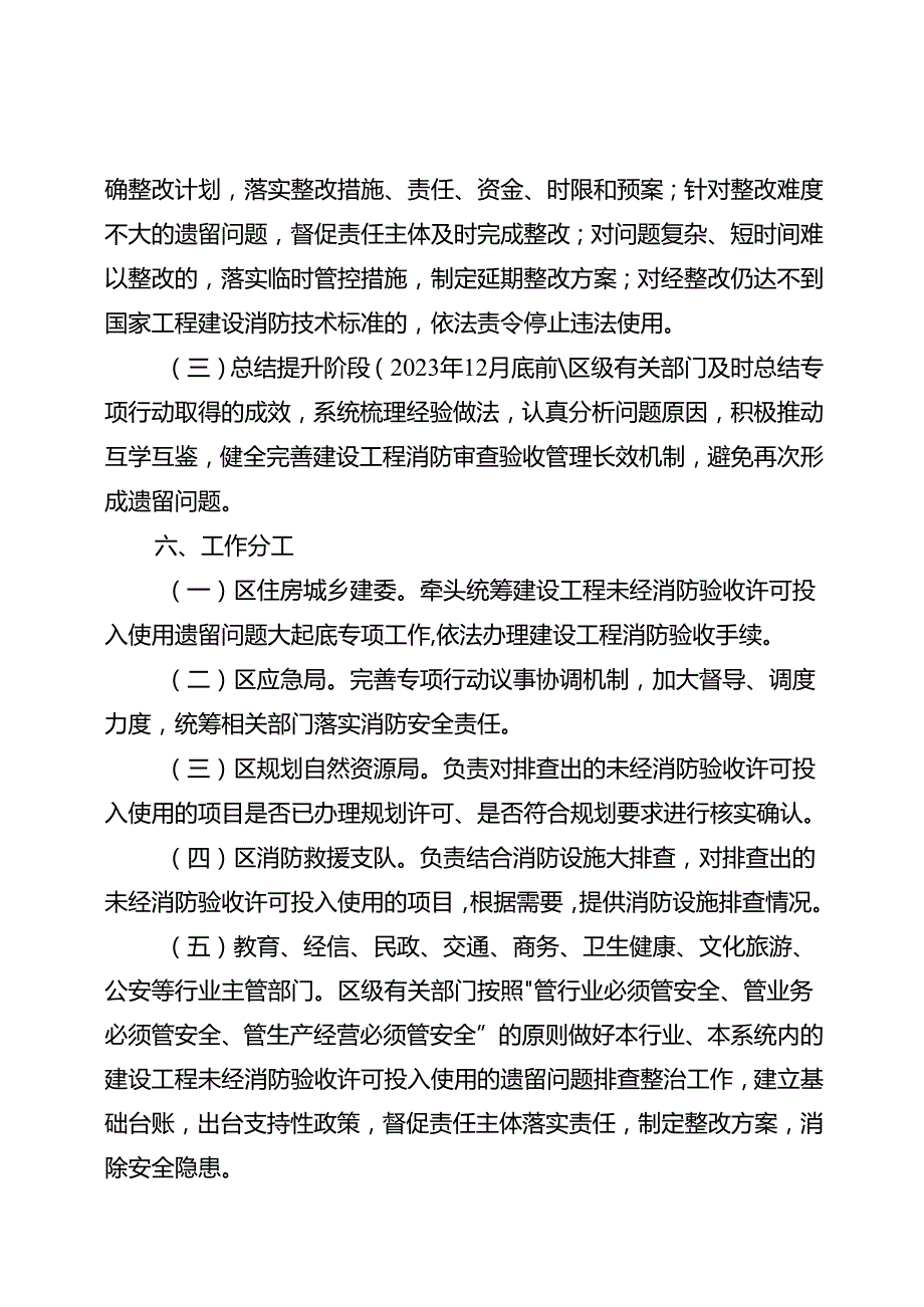 关于新时代建设工程未经消防验收许可投入使用遗留问题大起底工作方案.docx_第3页