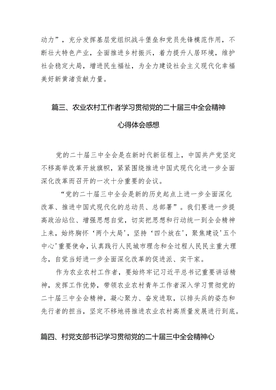 （11篇）基层村党支部书记学习贯彻党的二十三中全会精神心得体会专题资料.docx_第3页