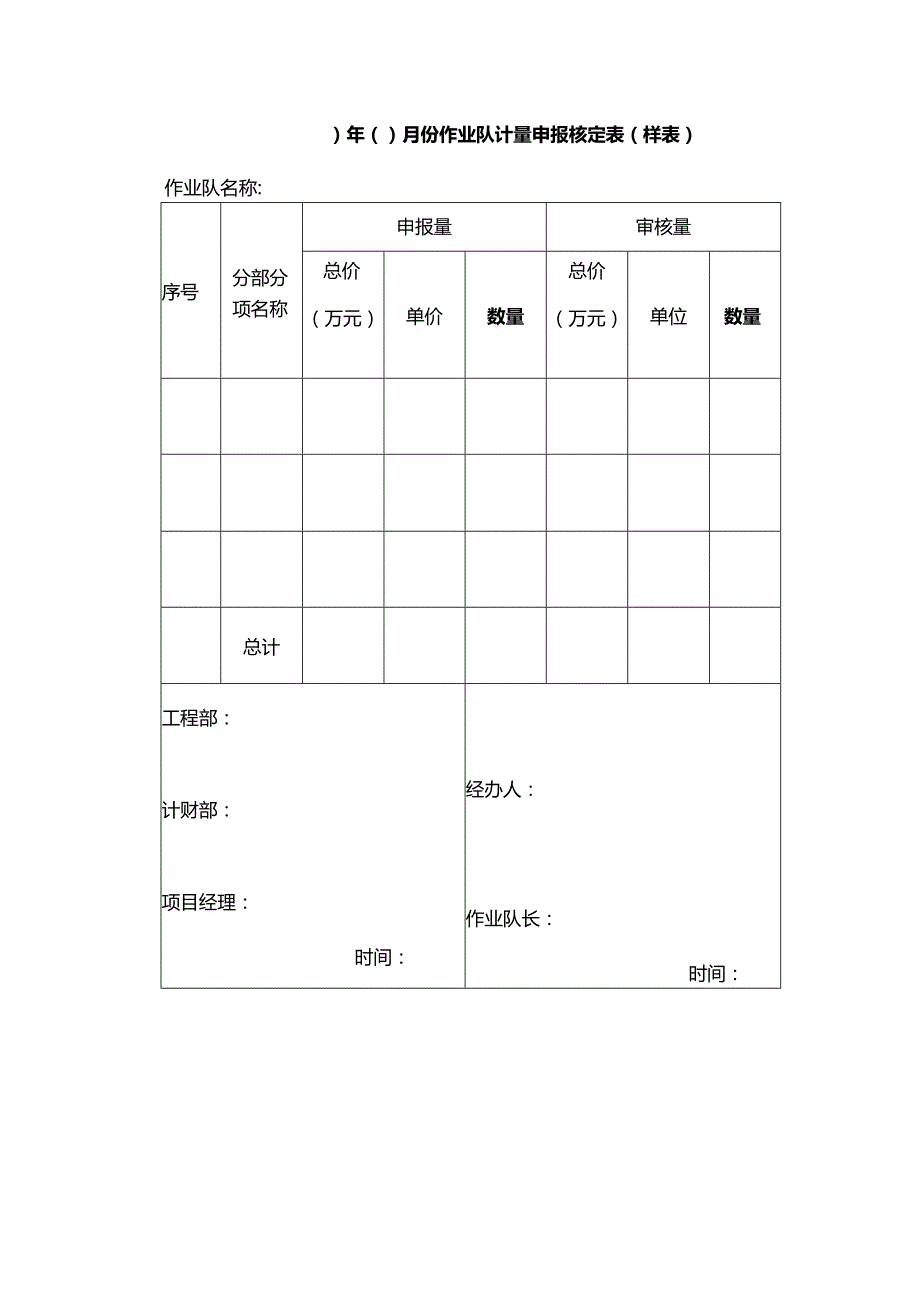 年月份作业队计量申报核定表（样表）.docx_第1页