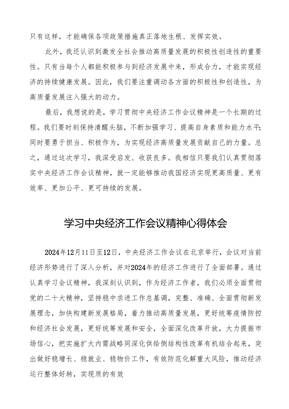 2024年学习贯彻中央经济工作会议精神心得体会十篇.docx_第3页