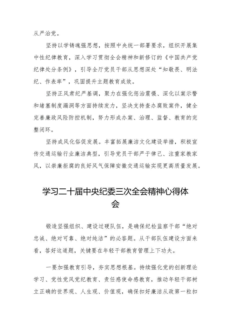 二十中央纪委三次全会精神心得体会发言稿十九篇.docx_第2页