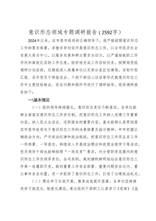 意识形态领域专题调研报告（20242025）.docx