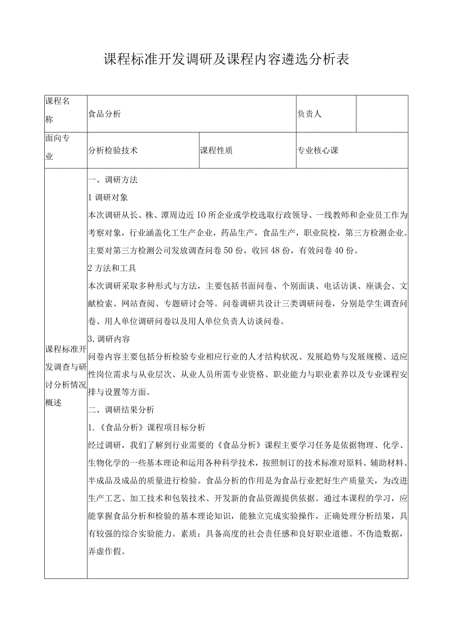 课程标准开发调研及课程内容遴选分析表.docx_第1页