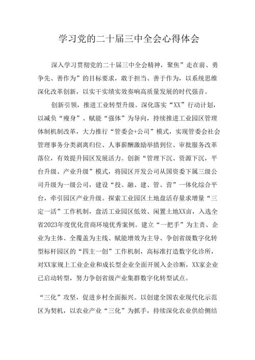 2024年学习学习党的二十三中全会个人心得体会 （汇编11份）.docx