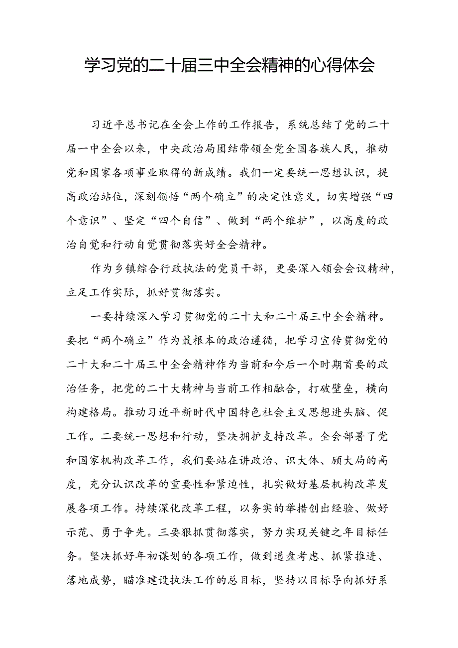 学习党的二十三中全会精神的心得感悟简短发言三十篇.docx_第3页