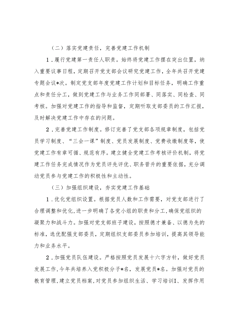 党支部书记2024抓党建工作述职报告8篇.docx_第2页