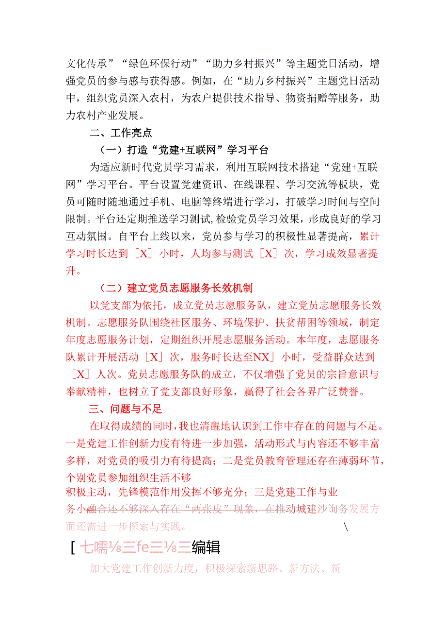 2024党支部书记述职报告【详细版】.docx_第3页