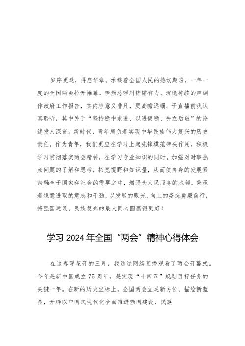 2024全国两会精神学习体会二十篇.docx