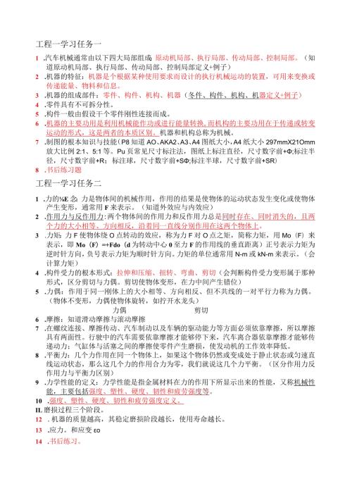 汽车机械基础考试重点.docx