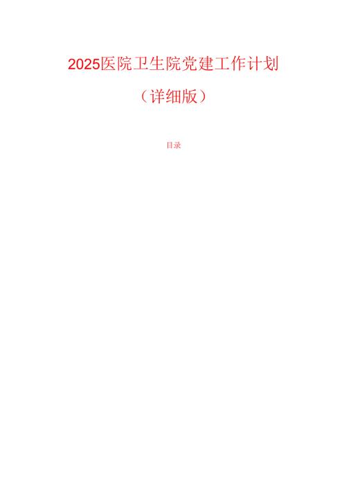 2025医院卫生院党建工作计划.docx