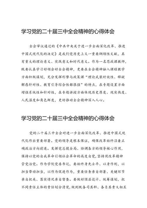 2024年学习党的二十三中全会精神的心得感悟精品50篇.docx