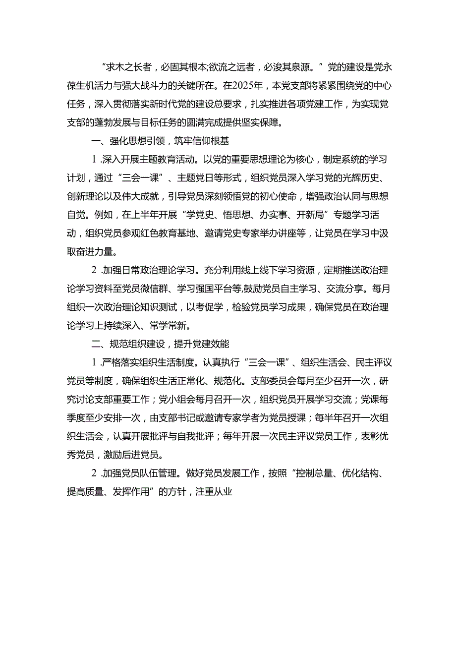 2025党支部全年党建工作计划方案（最新版）.docx_第2页
