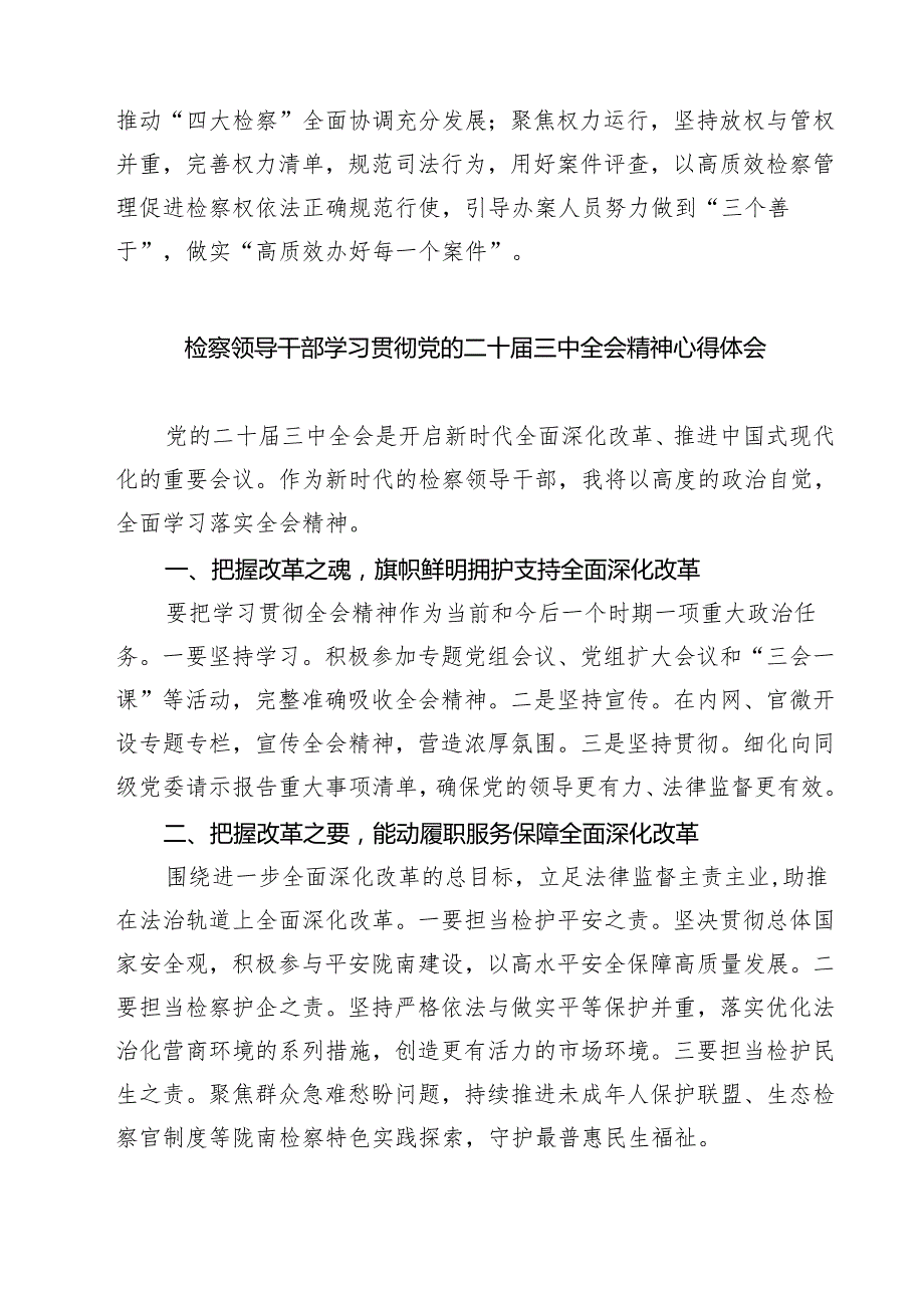 民事检察部门检察干警学习贯彻党的二十三中全会精神心得体会7篇（详细版）.docx_第3页