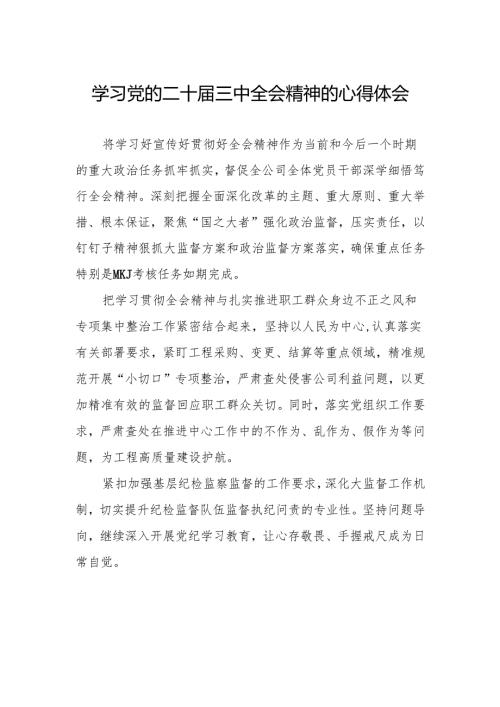 十五篇2024年学习贯彻党的二十三中全会心得体会发言稿.docx