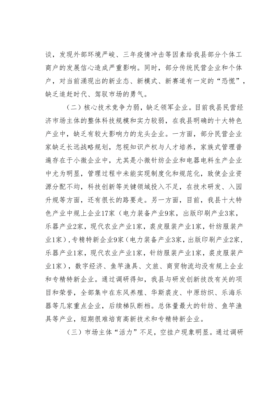 某某县关于民营经济发展情况的调研报告.docx_第2页