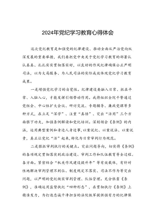2024年党纪学习教育六项纪律心得体会交流发言二十一篇.docx
