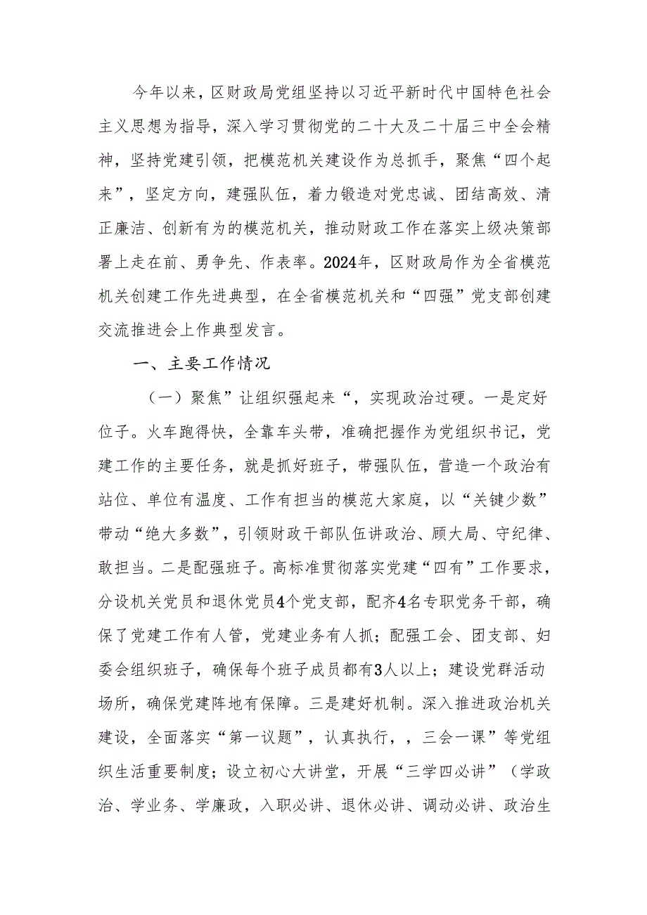 2024年财政局党组落实全面从严治党主体责任工作情况报告.docx_第1页