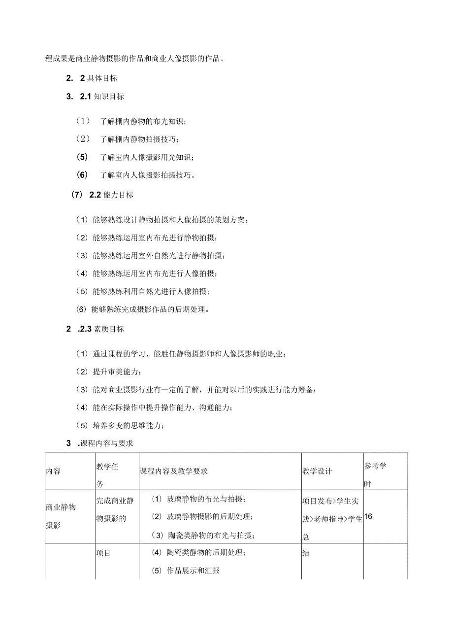 《商业摄影》课程标准（含课程思政）.docx_第2页