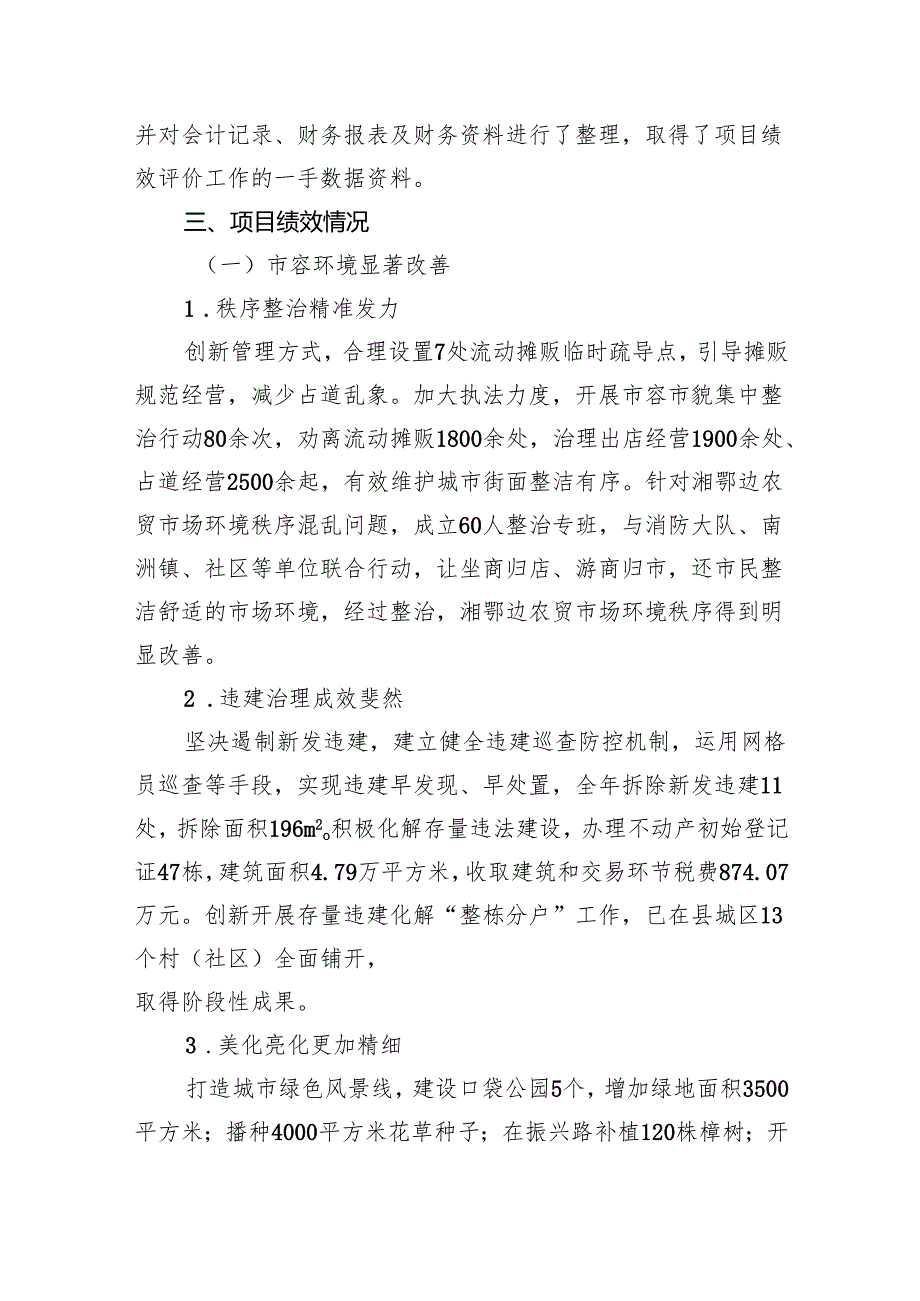 城市管理和综合执法局2024年度项目支出绩效自评报告.docx_第2页