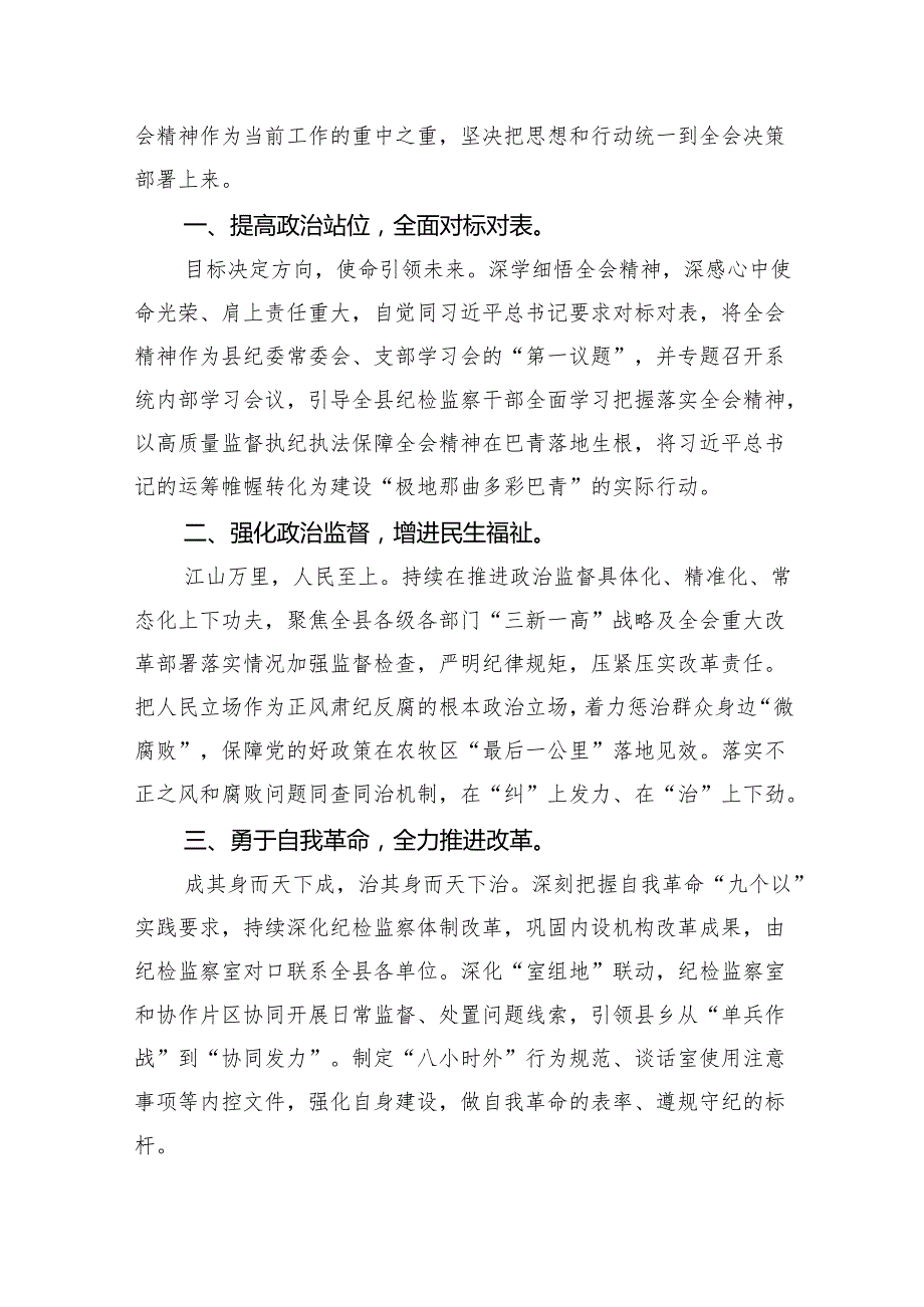 （15篇）纪检干部学习二十三中全会专题研讨材料（精选）.docx_第3页