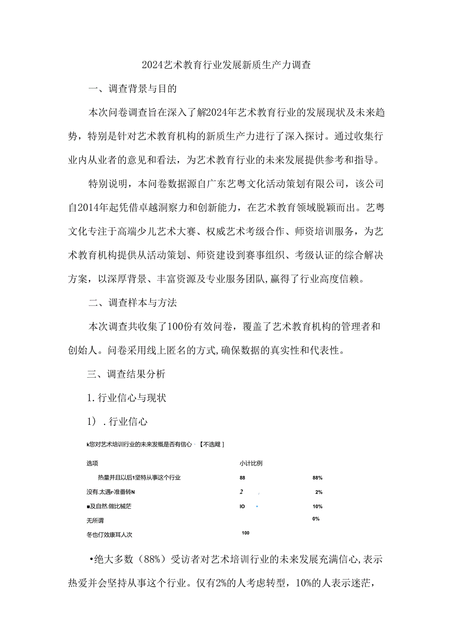 2024艺术教育行业发展新质生产力调查.docx_第1页