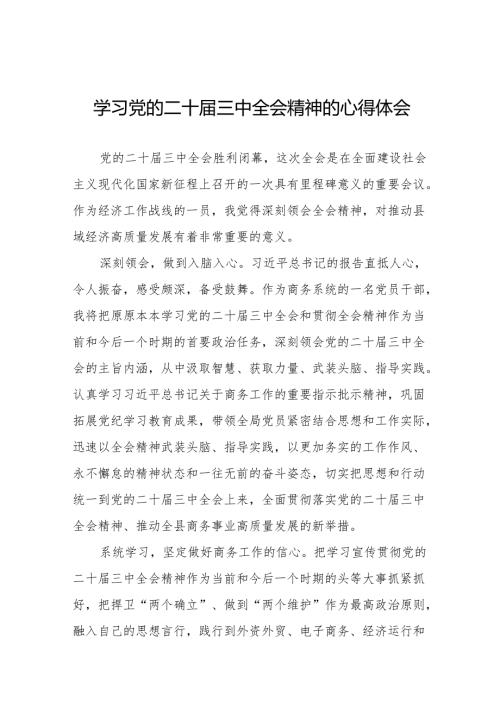 2024年学习贯彻党的二十三中全会心得体会模板36篇.docx