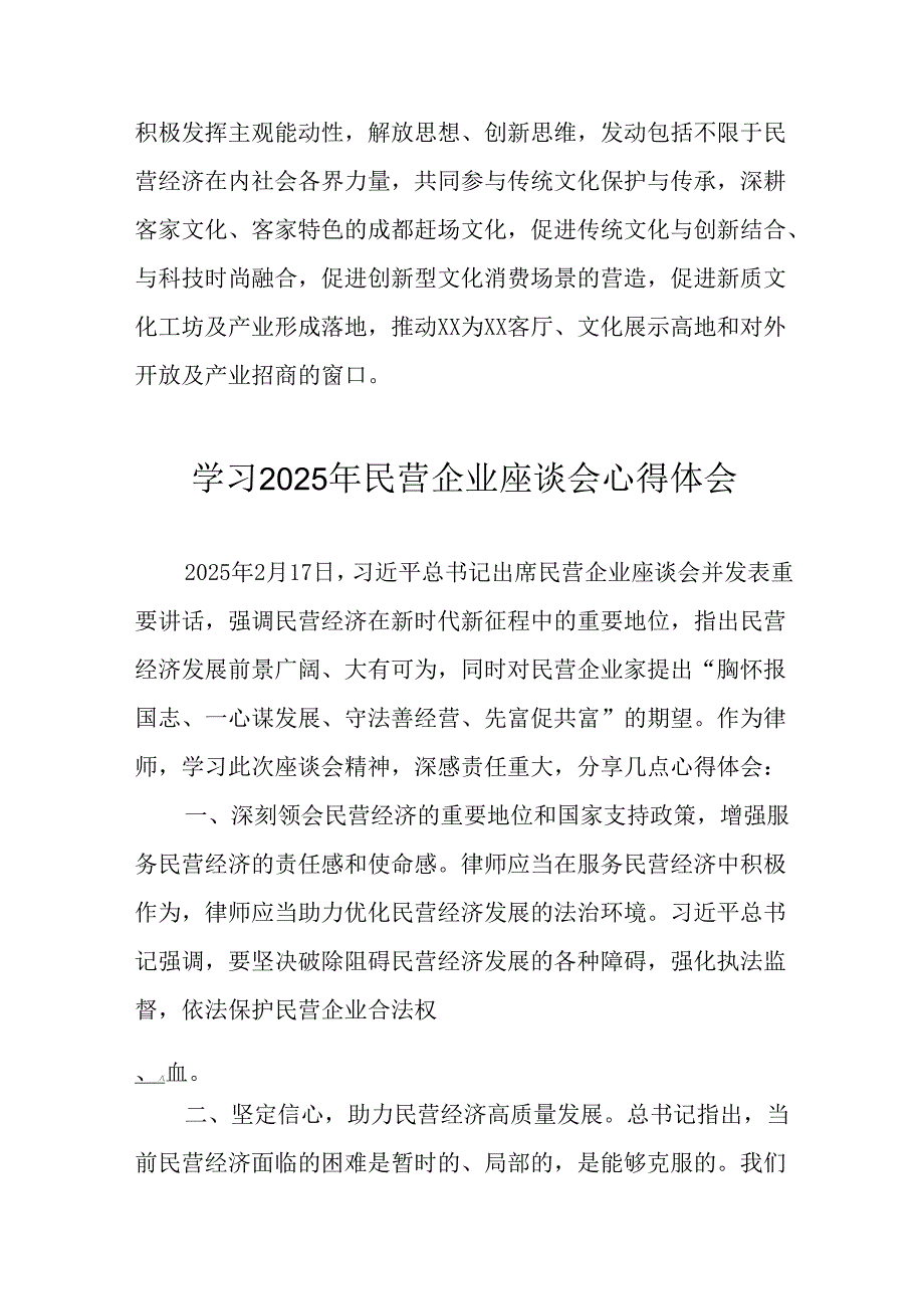 2025年私营企业学习民营企业座谈会个人心得感悟 合计5份.docx_第2页