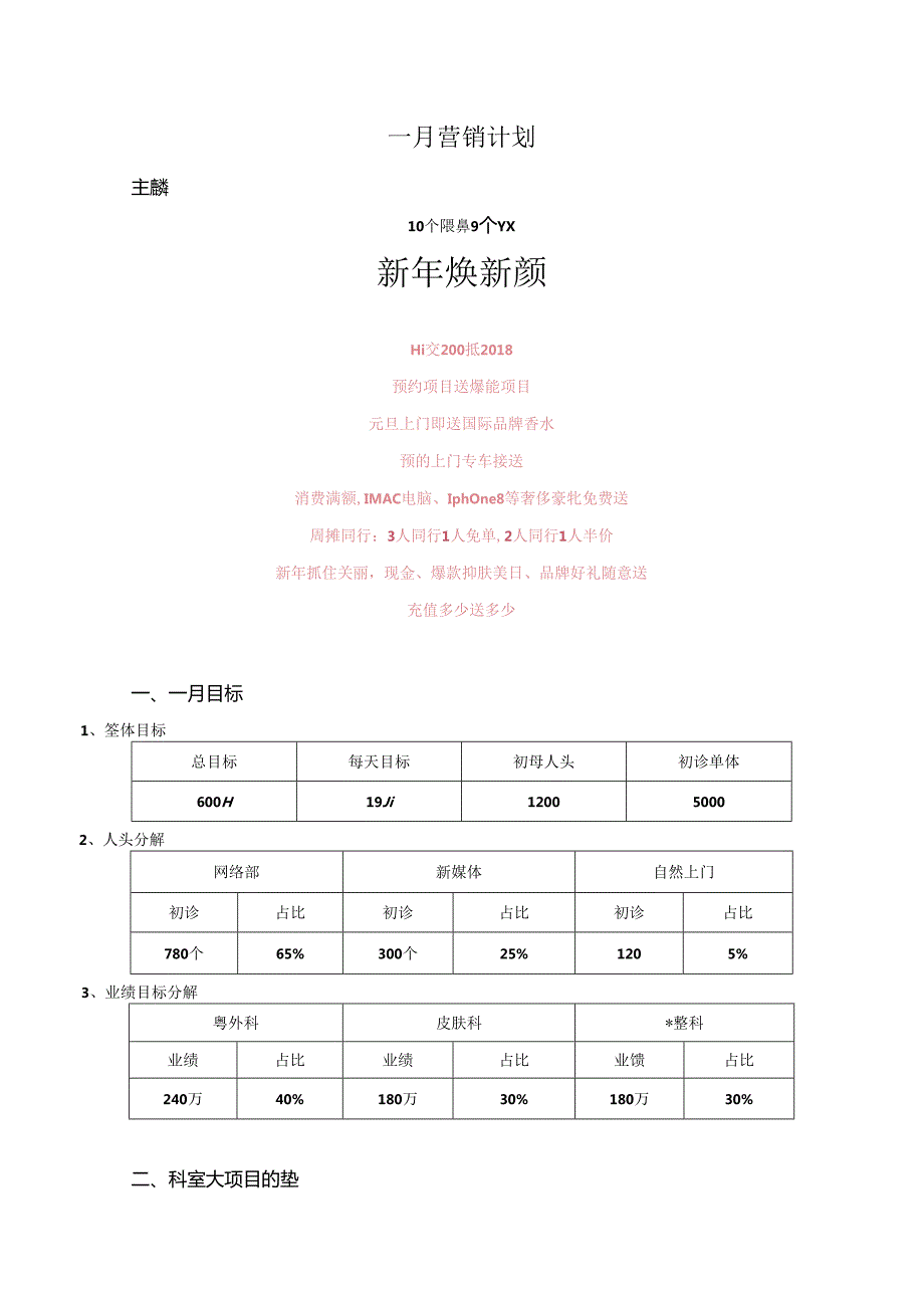 医美整形医院1月营销计划方案.docx_第1页