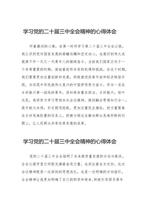 党的二十三中全会精神的学习感悟模板(38篇).docx