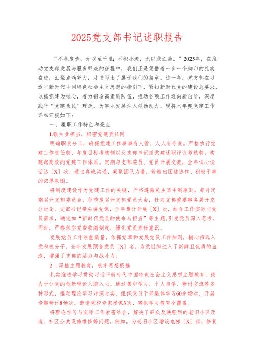 2025党支部书记述职报告(1).docx